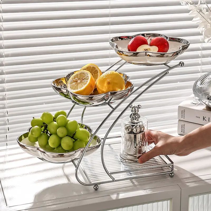 Seramik meyve tepsisi yaratıcı oturma odası çay masası aperatif tepsisi ev gelişmiş çok katmanlı kurutulmuş meyve tepsisi kupalar özelleştirilebilir