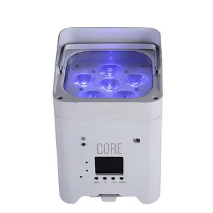 6*18W RGBWAUV Dj düğün pil kablosuz Uplight Par DJ ışıkları WIFI kablosuz Dmx sahne ışıkları ile şarj kılıf