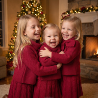 Jupe pull en laine rouge mignonne pour Noël et le Nouvel An, jupe écharpe chaude d'hiver à lacets pour fillette