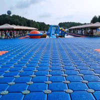Pont flottant durable pour quai de bateau, plateforme flottante pour aquaculture et pêche récréative, avec système de piston