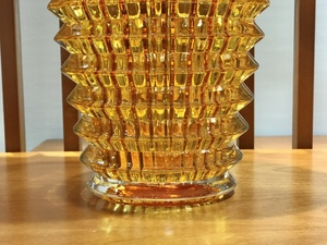 High Quality Creative Yellow Color Circle Trapezoidal Tower Crystal <b>Vase</b> <b>for</b> Christmas Decor Wedding Table Decoration - Product Image 4