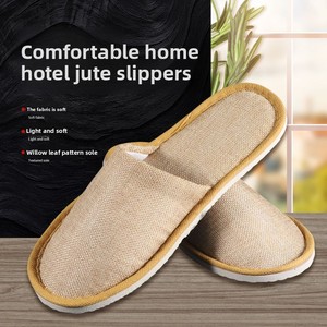 Fengshang üretici toptan tek kullanımlık çevre dostu keten terlik ev misafirperverliği ve oteller için otel olanakları - Product Image 3