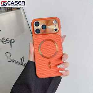 Coque de Téléphone Rigide en PC Aimantée en Fibre de Carbone de Haute Qualité se Transformant Instantanément pour iPhone Séries 17 16 15 - Product Image 1