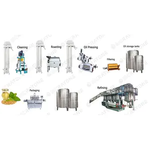 Linea di produzione automatica di olio di soia macchina filtro macchina torrefazione olio vegetale linea di produzione
