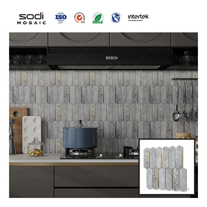 Sàn phòng tắm bằng đồng vàng đá cẩm thạch Kích thước dài hình lục giác sang trọng đá khảm tường gạch - Product Image 2