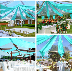 Tenda di garza su misura per matrimonio soffitto mantovane tende per soggiorno decorazione esterna - Product Image 6
