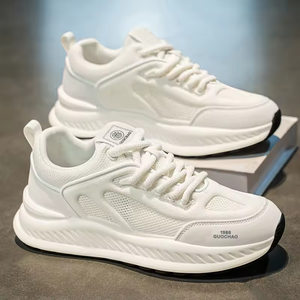 Trendy Breathable Leather Sports Shoes High Quality Men's Women's Casual Walking Shoes Thick-Soled Flat Casual Skateboard shoes - Product Image 2