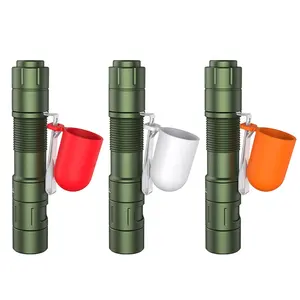 Lanterna tática multifuncional Asafee EDC recarregável pequena lanterna portátil à prova d'água para acampamento