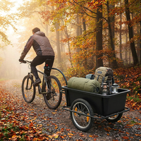 Remorque de vélo à plateforme fermée en acier inoxydable durable pour activités de plein air, grande capacité de charge de 90 L/150 lb pour outils