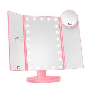 Hot Selling Smart Touch Screen Foldable 180 Degree LED Cosmetic Makeup <b>Mirror</b> 2025 <b>Square</b> Desktop <b>Mirror</b> - Product Image 3