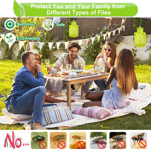 Piège à mouches en plastique solide suspendu pour l'extérieur, réutilisable, non toxique, écologique, avec attrape-insectes répulsif et dissuasif - Product Image 2