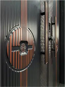 Portas de entrada luxuosas de segurança doméstica com design principal