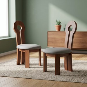 Chaise de salon moderne en bois avec siège rembourré gris et dossier ergonomique solide pour l'ameublement de la maison - Product Image 1