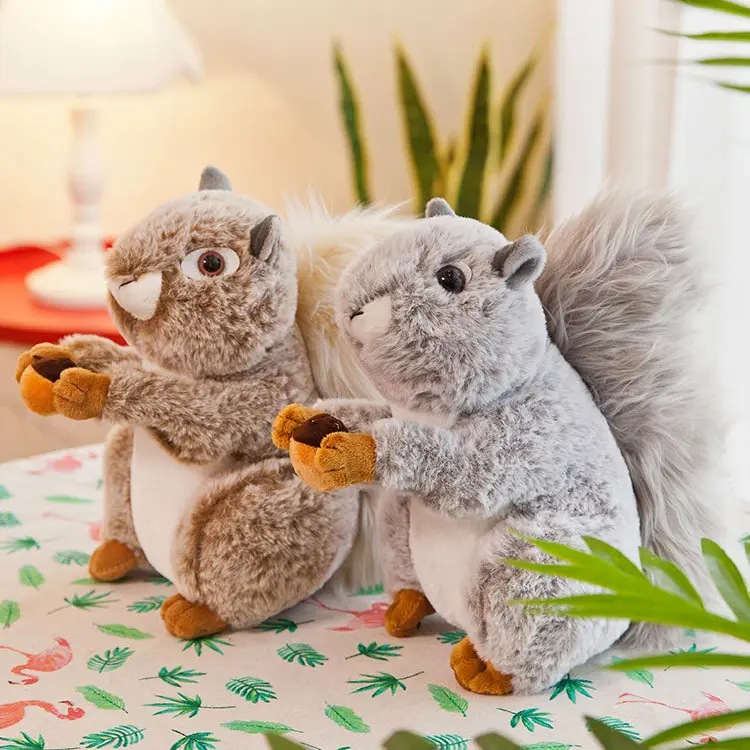 Mini Gefüllte Kinderspiel zeug Simulation Eichhörnchen Gefüllte Plüsch Schöne Spielzeug Tier Kinder Spielzeug Dekorationen Geburtstags geschenk