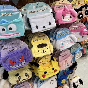 Serre-tête en peluche anime japonais en gros, <span class=keywords><strong>mignon</strong></span> et doux rose orange pour le lavage du visage et le maquillage, ornement capillaire, directement de l'usine - Product Image 4