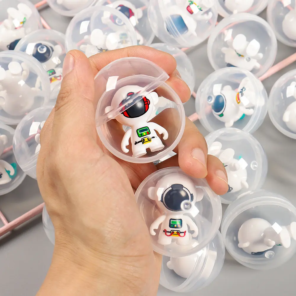 JO Plastik Murah Gambar Astronot Tumbler Pensil Topper Spaceman dengan 45Mm 50Mm 2 Inci Gashapon Kapsul Bola Di Dalam Mainan Vending