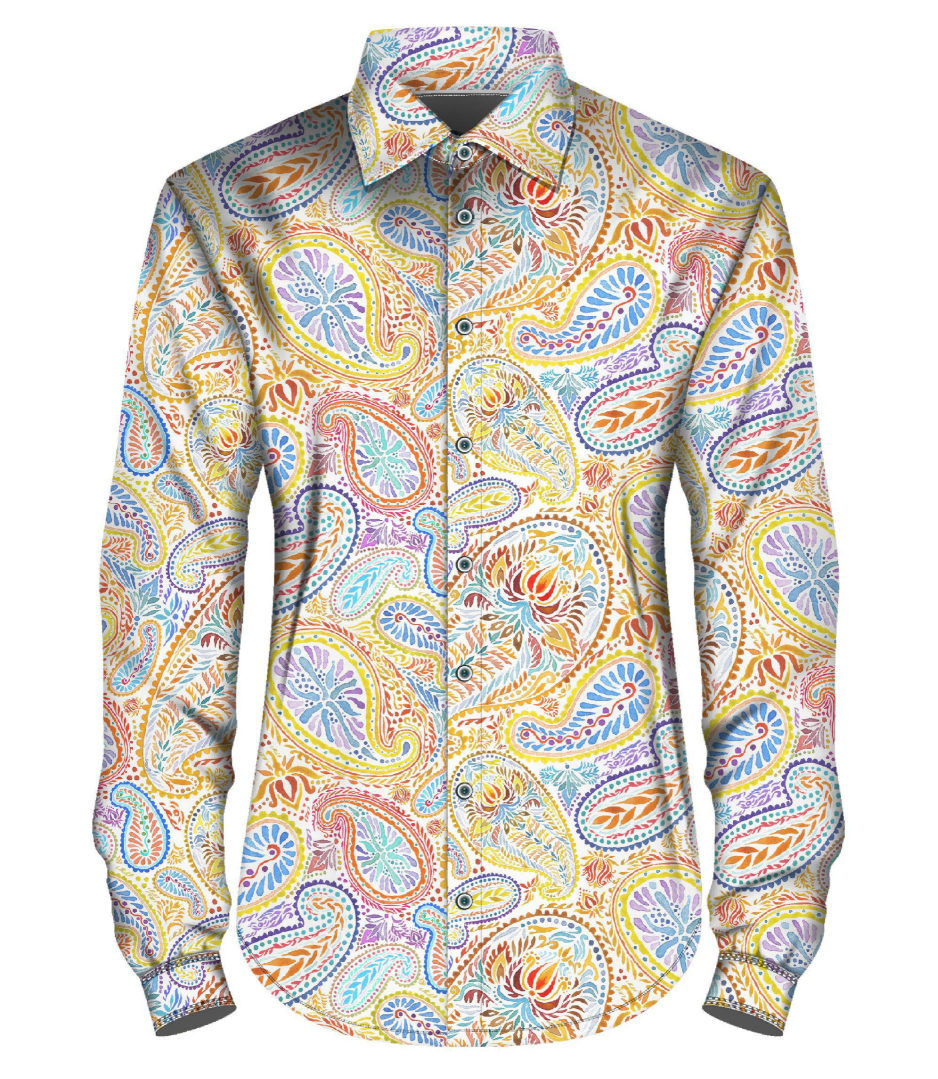 Custom Plus Size Men's Yellow Paisley Dress Shirt Button Down Casual  Jacquard Shirts for Men Long Sleeve Wedding Clothes Men| Alibaba.com
