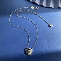 Collar de Clavícula con Colgante de Cisne en Aleación Plateada con Circonita Cúbica Zhixuan, el Mejor Regalo de Cumpleaños para Niñas, Joyería Femenina Elegante