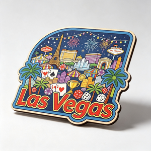 Imán de Madera para Refrigerador con Diseño de Palmera de Casino de Las Vegas, Recuerdo de Viaje con Impresión del Monumento de la Ciudad de Nevada, Decoración para Refrigerador, Regalo de Madera - Product Image 4