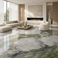 Grande dalle de marbre vert glacier naturel poli pour plan de travail de cuisine, meuble-lavabo de salle de bain, revêtement mural, carrelage de sol
