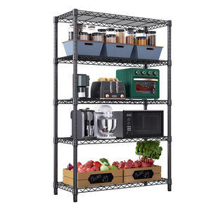 Estante de almacenamiento de acero inoxidable resistente de 5 capas, Unidad de estantes cromados ajustables para cocina, garaje, sala de estar, Organizador - Product Image 1