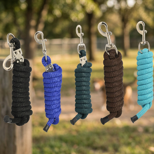Heavy Duty Handmade Cotton PP Horse <b>lead</b> <b>rope</b> with panic snap hook - Product Image 1