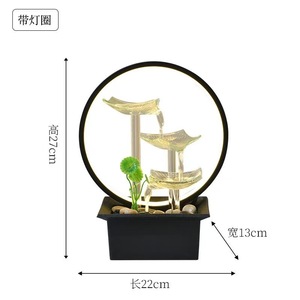 Glass Lotus Leaf Water Fountain With Led Light Minimalist Desk Decor Office Supply Round Shape Single Piece Package - Product Image 5