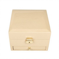 Boîte à bijoux en bois brillant avec doublure en velours, tiroir et serrure, quincaillerie dorée, logo personnalisé, boîte d'emballage pour le rangement de bijoux de luxe