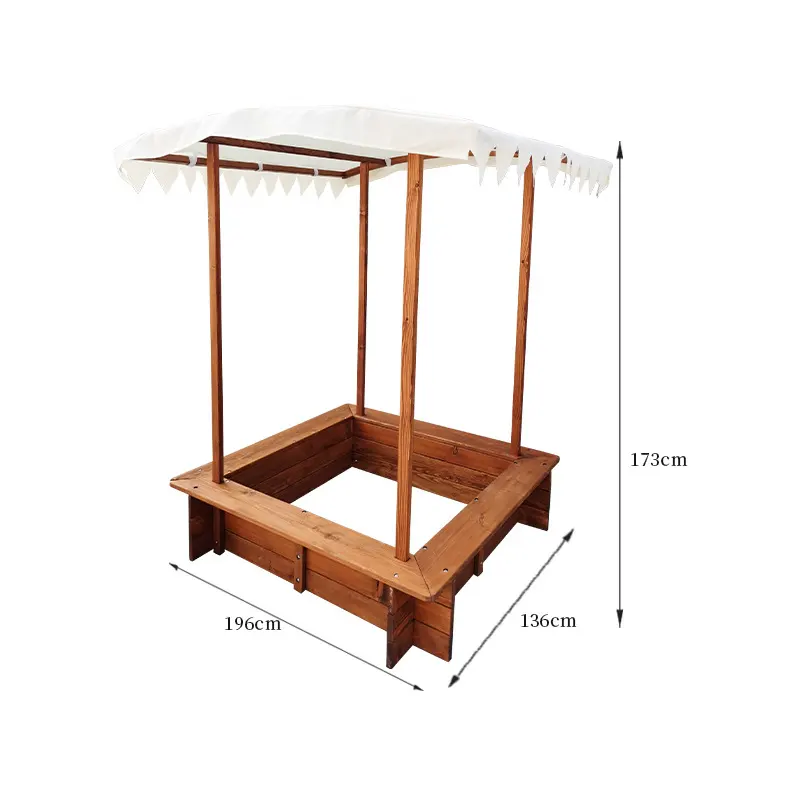 Peuters Houten Buitenspeeltuin Zandbak Camping Picknicktafel Met Paraplu