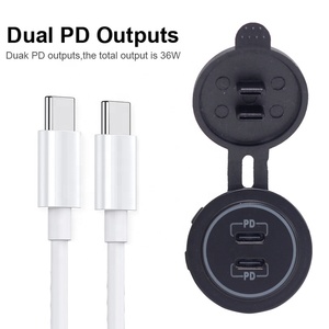 Mới nhất 36W kép pd3.0 <span class=keywords><strong>USB</strong></span>-C RV <span class=keywords><strong>USB</strong></span> sạc ổ cắm 12-24V <span class=keywords><strong>USB</strong></span> C xe ổ cắm cho tự động thiết bị điện tử thuyền & Marine DIY xe ổ cắm - Product Image 4