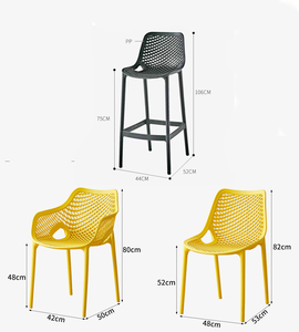 <span class=keywords><strong>Chaise</strong></span> de bar commerciale en PP de style moderne, tabouret de comptoir de cuisine <span class=keywords><strong>avec</strong></span> <span class=keywords><strong>dossier</strong></span>, <span class=keywords><strong>chaise</strong></span> de jardin extérieure en plastique – Vente directe usine - Product Image 6