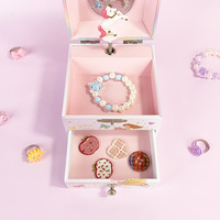 Boîte à musique princesse personnalisée Yiyu en MDF, mini boîte à bijoux écologique en bois avec miroir et tiroir, cadeau pour filles