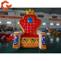 Chaise roi gonflable de fête d'anniversaire, mobilier de publicité pour fête prénatale