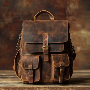 Forniture di fabbrica da uomo in vera pelle retrò zaino in pelle di cavallo pazzo zaino in pelle di vacchetta per Laptop borsa da viaggio per il tempo libero di grande capacità - Product Image 2