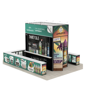 Fácil Montar 20x20 6x6 Ilha Específica Modular Portátil Exposição Trade Show Booth Stand Com Porta & Armazenamento