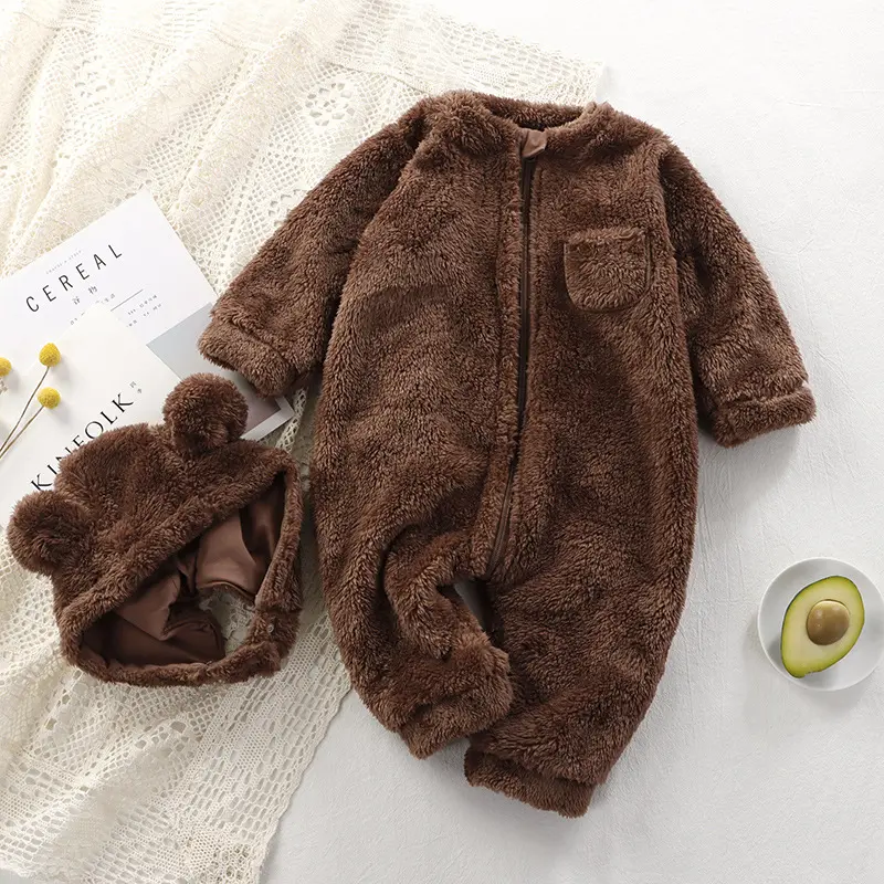 חתיכה אחת בחורף קטיף זחילה חם חליפת זחילה ללבוש חיצונית תינוק מסריח של ילדים