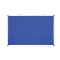 Tablero de anuncios de tela azul con logotipo personalizado, marco de aluminio de 45x60 cm, material de corcho para reuniones de oficina y exhibición de mensajes
