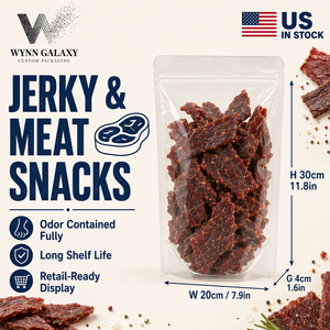 US OEM BPA Free Clear Stand Up Pouch 20*30*4cm 7.9*11.8*1.6in <b>Zip</b> <b>Lock</b> Resealable Transparent Rice Coffee Nut Food Packaging - Product Image 2