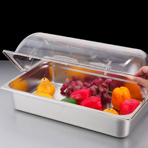 Plateau d'affichage de fruits en acier inoxydable facile à nettoyer rotatif à plusieurs niveaux pour les sandwiches de thé de l'après-midi de café de produits frais de <span class=keywords><strong>supermarché</strong></span> - Product Image 4