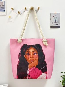 Sac à rabat souple en toile de lin à motif peau de serpent peint à la main par <span class=keywords><strong>Bart</strong></span>, grande capacité, noir, élégant, décontracté, imperméable pour femme - Product Image 3