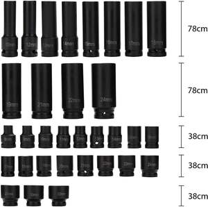 35pcs 1/2 Polegada Drive Impacto Profundo <span class=keywords><strong>Socket</strong></span> Tool Set <span class=keywords><strong>Socket</strong></span> <span class=keywords><strong>Wrench</strong></span> Conjunto de Ferramentas Manuais Hex Allen <span class=keywords><strong>Wrench</strong></span> Tool Kit Conjunto Soquete de Impacto - Product Image 2