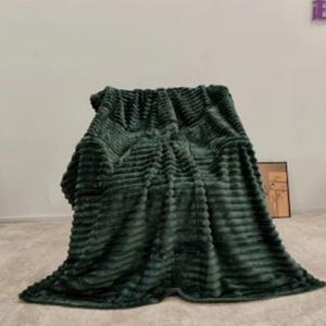 Manta polar de franela de punto grueso de lujo Patrón bordado de dibujo sólido Sofá de cama cálido de invierno-Venta al por mayor - Product Image 1