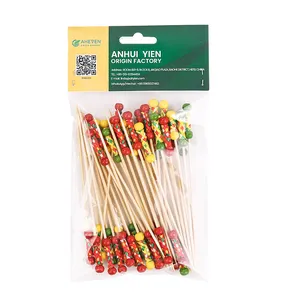 Disposable bamboo fruit picks cocktail picks with different styles