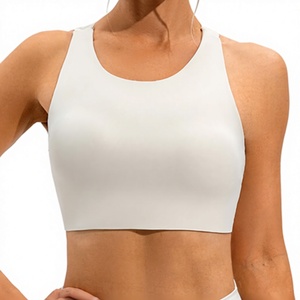 <b>Top</b> Quality Women's Lightweight <b>Cross</b> Back Gym Sports Bra Breathable Eco-Friendly Shockproof Design Padded Push-Up Plain Print - Product Image 1