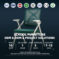 Suite de sièges de bureau mobiles robustes de qualité industrielle avec roulettes verrouillables, ensemble de mobilier éducatif peu encombrant, finition chromée