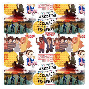 Tissu imprimé respirant de conception de choses étranges populaires de sortie d'usine pour des vêtements chaussures de coton de bande dessinée hommes tissés - Product Image 3