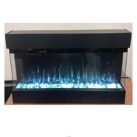 Cheminée électrique LCD virtuelle 3D sans fil de 50 pouces avec étincelles Installation d'insertion à commande anglaise pour un usage domestique ou hôtelier