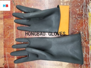 Guantes de seguridad interior naranja exterior negro de <span class=keywords><strong>100g</strong></span> Guantes de látex de caucho industrial SUN con resistencia química para uso en el trabajo - Product Image 5