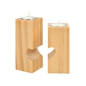 Porte-bougie en bois à sublimation, porte-bougie en bois personnalisé à faire soi-même, design créatif pour la décoration de la maison, porte-bougie en bois en forme de cœur - Product Image 4