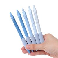 5 adet Set renkli sevimli basın jel kalem 0.5mm siyah jel mürekkep kalemi kore nötr tükenmez kalem kırtasiye noel hediyesi okul